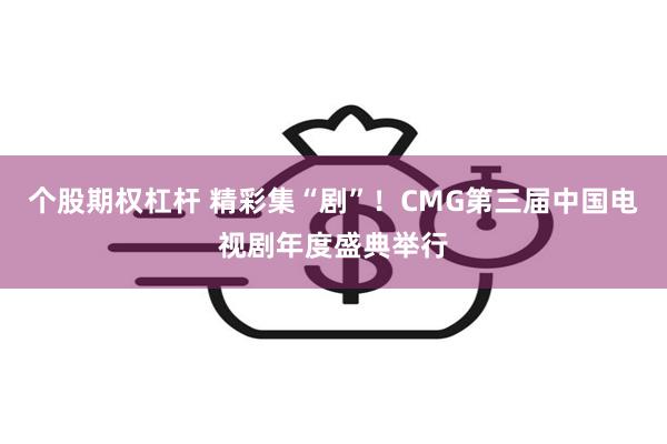 个股期权杠杆 精彩集“剧”！CMG第三届中国电视剧年度盛典举行