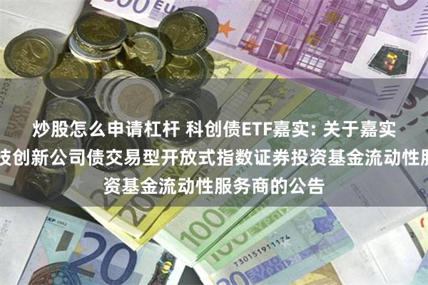 炒股怎么申请杠杆 科创债ETF嘉实: 关于嘉实中证AAA科技创新公司债交易型开放式指数证券投资基金流动性服务商的公告